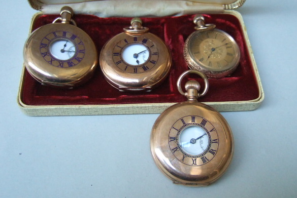 Appraisal: A gentleman's ct gold cased keyless wind half hunting cased