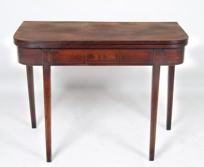 Appraisal: A GEORGE III MAHOGANY FOLDING TEA TABLE late th century