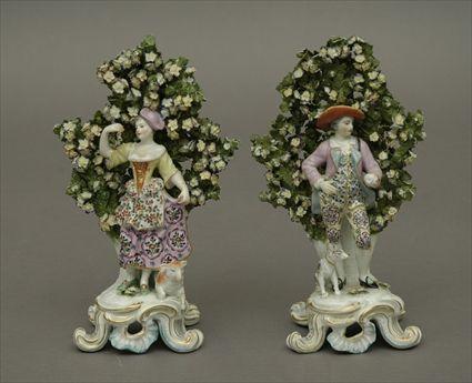 Appraisal: Two Chelsea Male and Female Figural Groups