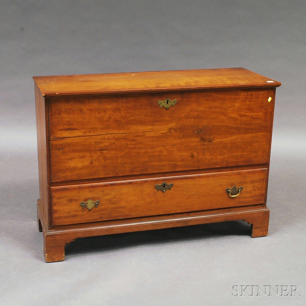 Appraisal: Country Cherry One-drawer Blanket Chest New England th th century