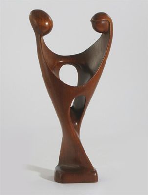 Appraisal: Lovers' a rosewood sculpture by Simone Danish impressed signature to