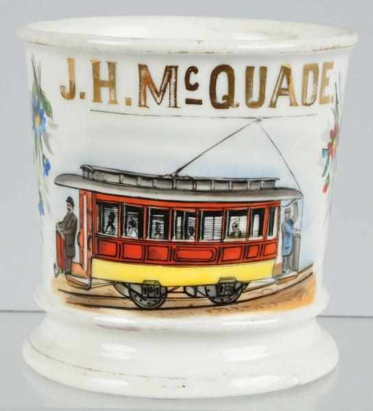 Appraisal: Trolley Car Shaving Mug Description Beautiful image and color Stamped