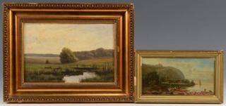 Appraisal: European Landscape Oils st item Oil on board meadow landscape