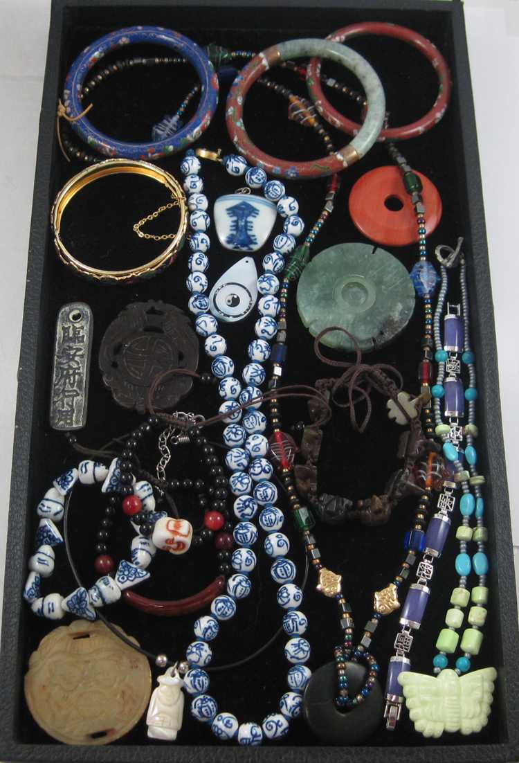 Appraisal: TWENTY ARTICLES OF ASIAN STYLE JEWELRY including three bead necklaces