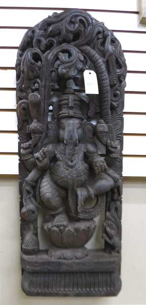 Appraisal: SOUTH INDIA TEMPLE WOOD CARVING Ganesha aka Ganapati and Vinayaka