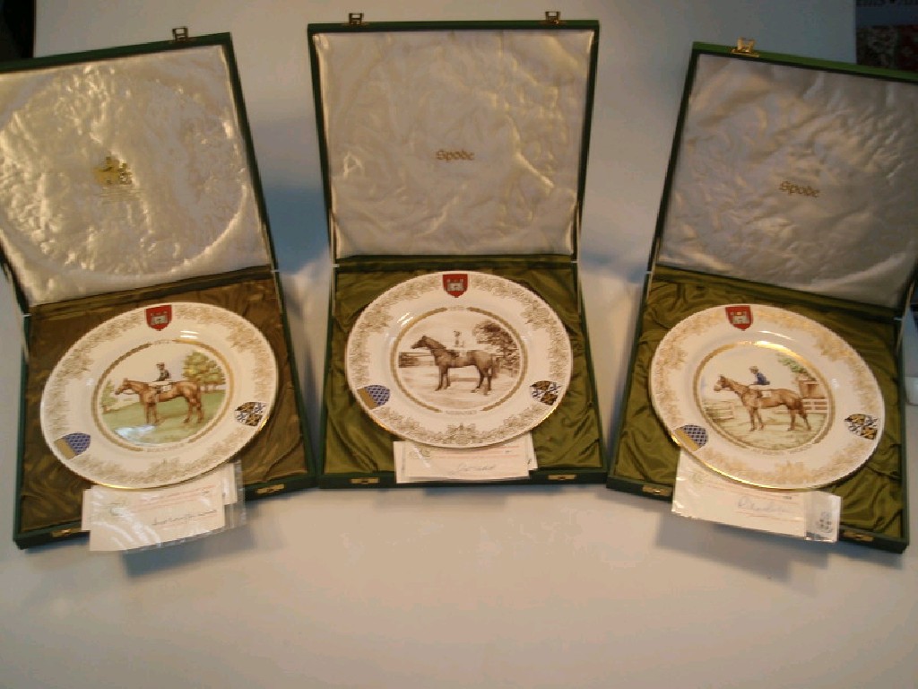 Appraisal: Three Spode Ltd Edition St Leger winners plates produced for