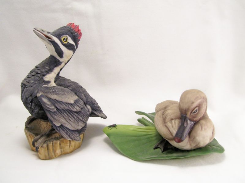 Appraisal: - Boehm Porcelain Birds Includes Hand painted bisque Fledging Pileated