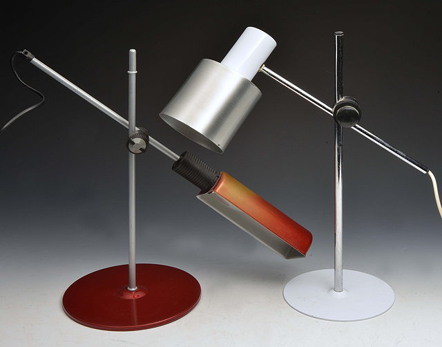 Appraisal: An Italian Veneta Lumi modernist table lamp with red enameled