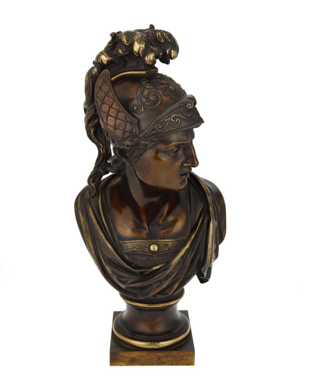 Appraisal: A French bronze bust of Mercury Fourth-Quarter th Century Unsigned