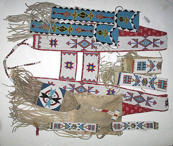 Appraisal: A group of Plains and Plateau beaded items Including two