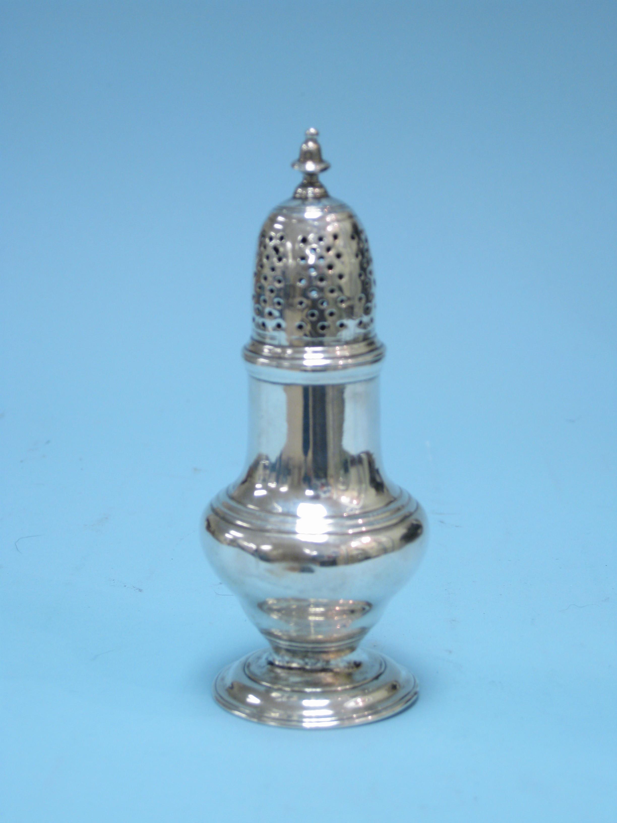 Appraisal: A George II baluster Sugar Caster London maker Samuel Wood