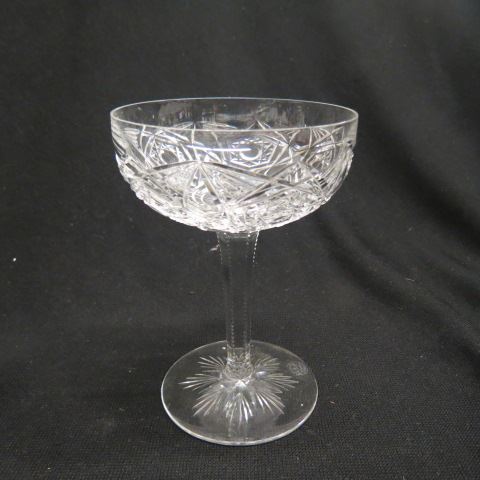 Appraisal: Baccarat Cut Crystal Champagnes elaborate cut work signed ounce excellent