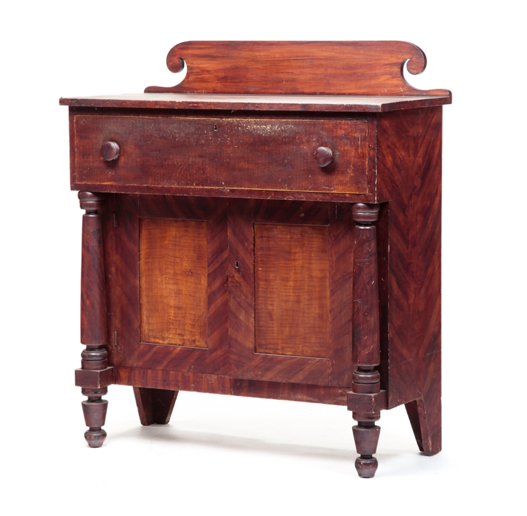 Appraisal: AMERICAN DECORATED TRANSITIONAL CHEST Ca s poplar Sheraton to Empire