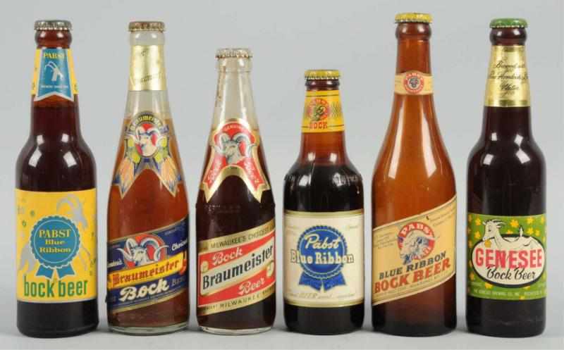 Appraisal: Lot of Labeled Bock Beer Bottles Includes three Pabst two