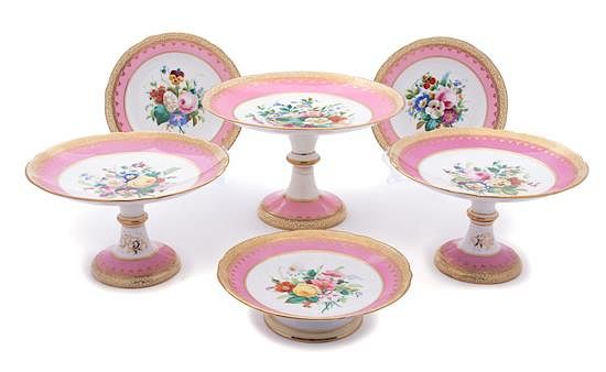 Appraisal: An English Spode Porcelain Dessert Service Height of largest compote