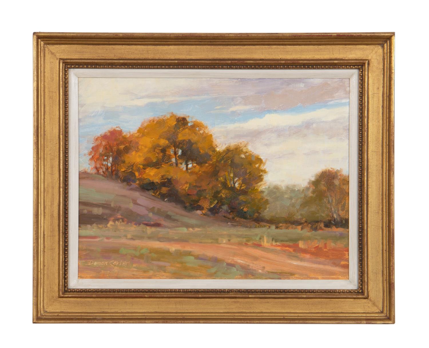 Appraisal: DAMON CARTER AUTUMN LANDSCAPE OIL CANVAS BOARD Damon Carter American