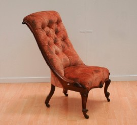 Appraisal: A mid Victorian brown upholstered nursing chair