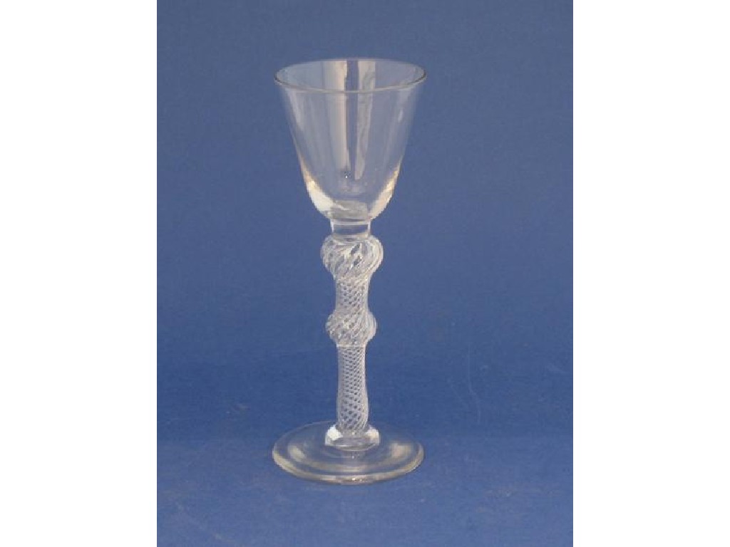 Appraisal: A GEORGE III WINE GLASS with a tapering bowl on