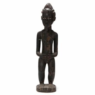 Appraisal: Carved Wooden Standing Male Figure elaborately rendered head with detailed