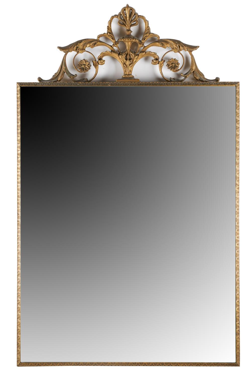 Appraisal: NEOCLASSIC STYLE GILTWOOD MIRRORafter the rectangular mirror plate inset with