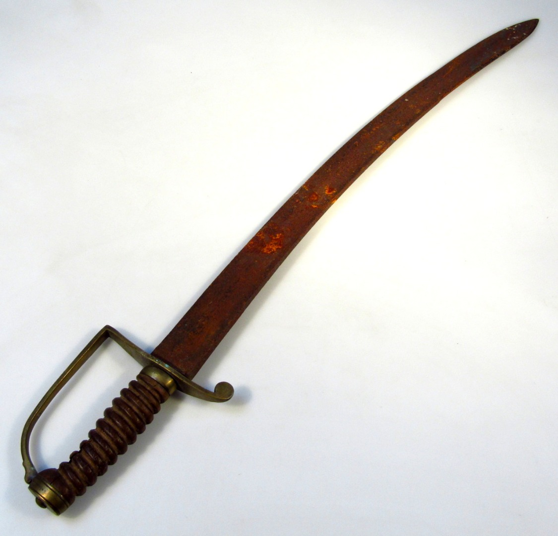 Appraisal: An early thC sabre short sword with shaped blade and