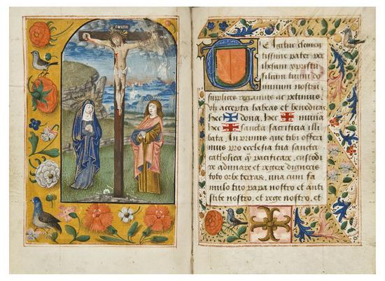 Appraisal: MISSALE ROMANUM in Latin Flanders c - illuminated manuscript on