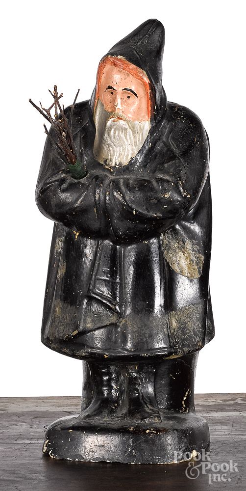 Appraisal: Pennsylvania chalkware belsnickle or Santa Claus Large German chalkware belsnickle