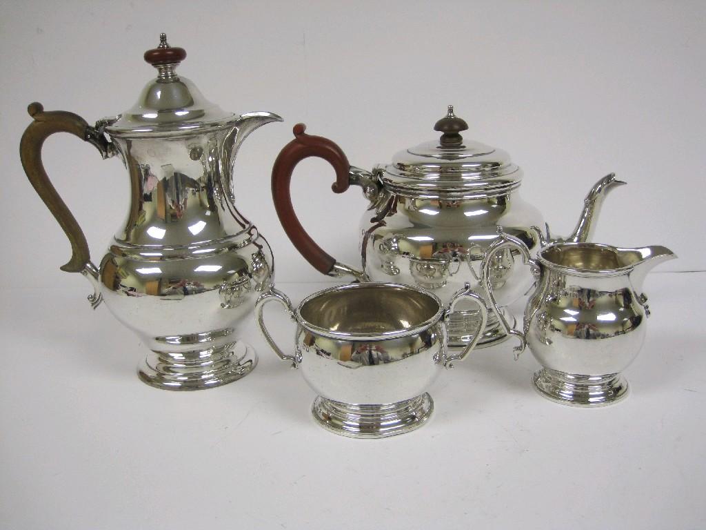 Appraisal: A George V four piece plain circular Tea Service London