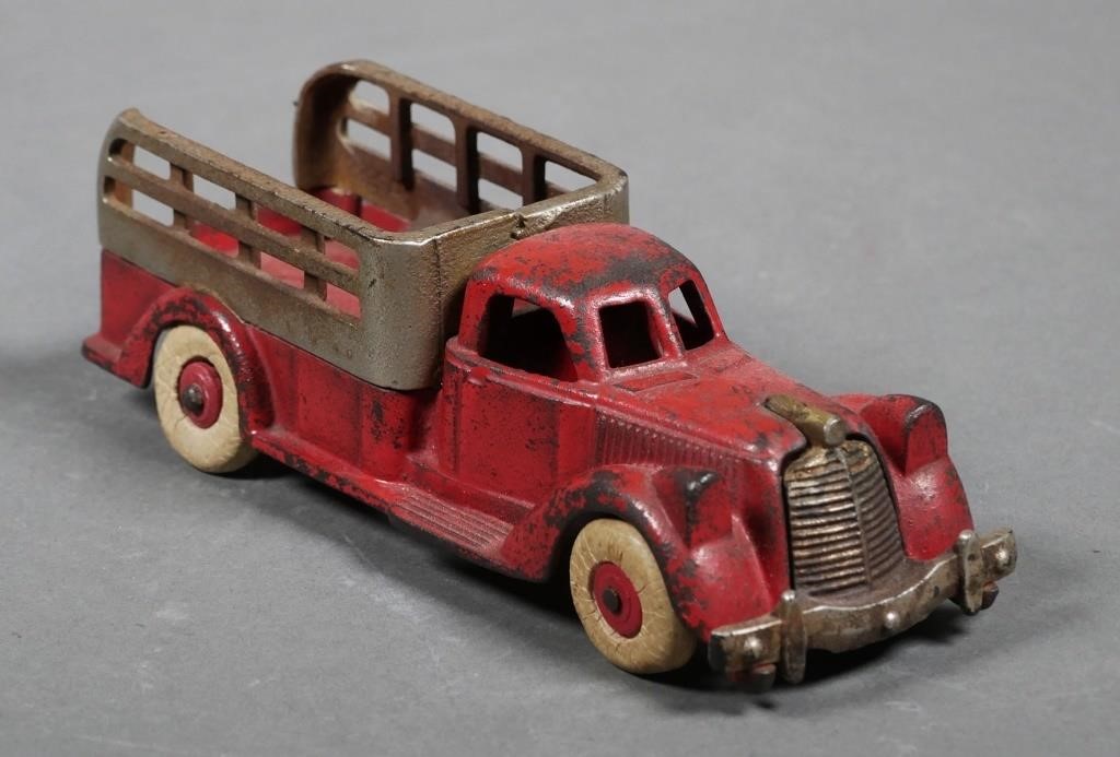 Appraisal: Hubley cast iron stake truck Toy measures long Marked Hubley