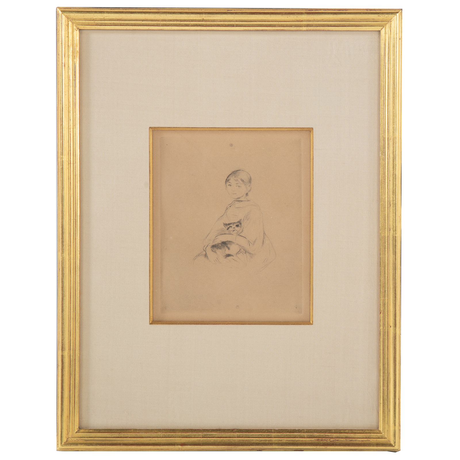 Appraisal: BERTHE MORISOT JULIA AND HER CAT ETCHING French - Etching