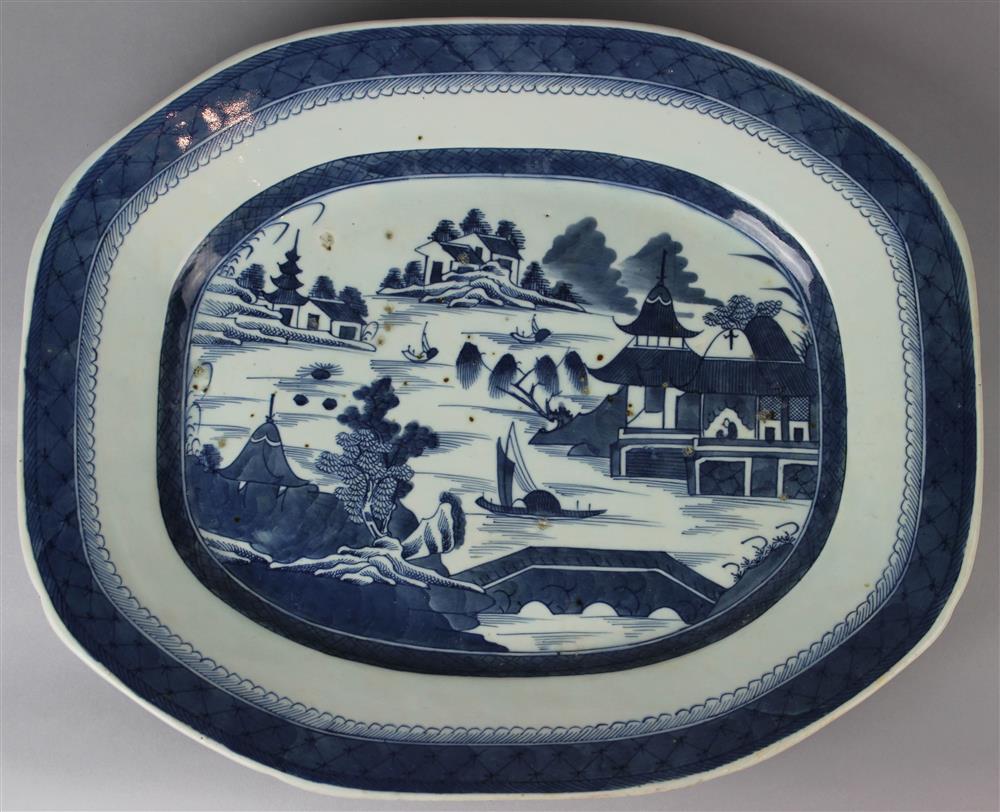 Appraisal: CHINESE EXPORT BLUE AND WHITE CANTON PLATTER TH CENTURY of