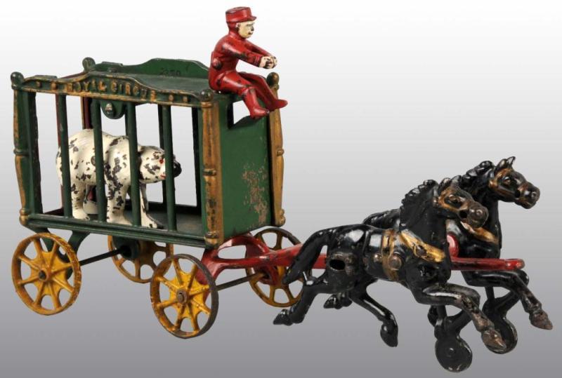 Appraisal: Cast Iron Hubley -Horse Royal Circus Cage Wagon Description Includes