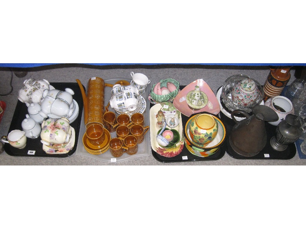 Appraisal: Lot comprising four trays of assorted ceramics and teawares to