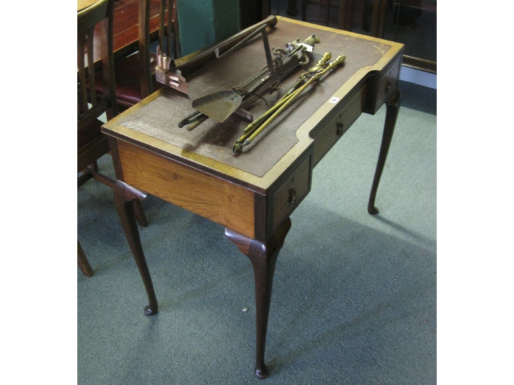 Appraisal: Inverted breakfront writing table def leg