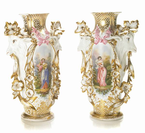 Appraisal: A pair of French porcelain vases height in