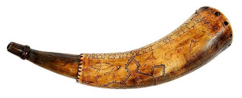 Appraisal: Crown Point Engraved Powder Horn New York possibly th century