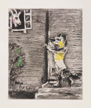 Appraisal: MARC CHAGALL Two etchings with hand coloring in watercolor from