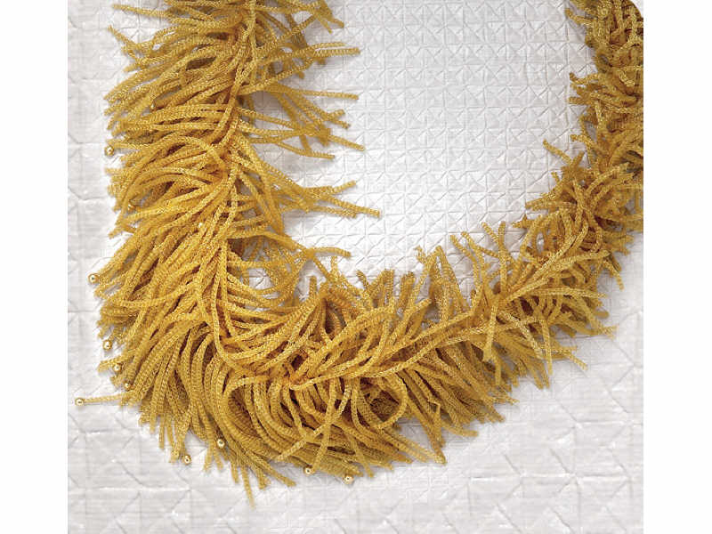 Appraisal: GOLD MESH NECKLACE k yellow gold fringe style necklace with