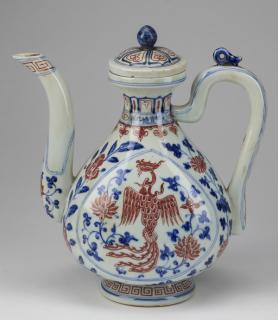 Appraisal: Chinese Ming style phoenix ewer Xuande h Chinese Ming style