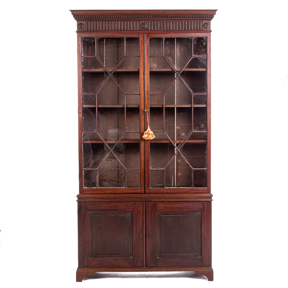 Appraisal: George III Style Mahogany Bookcase Cabinet Second quarter- th century