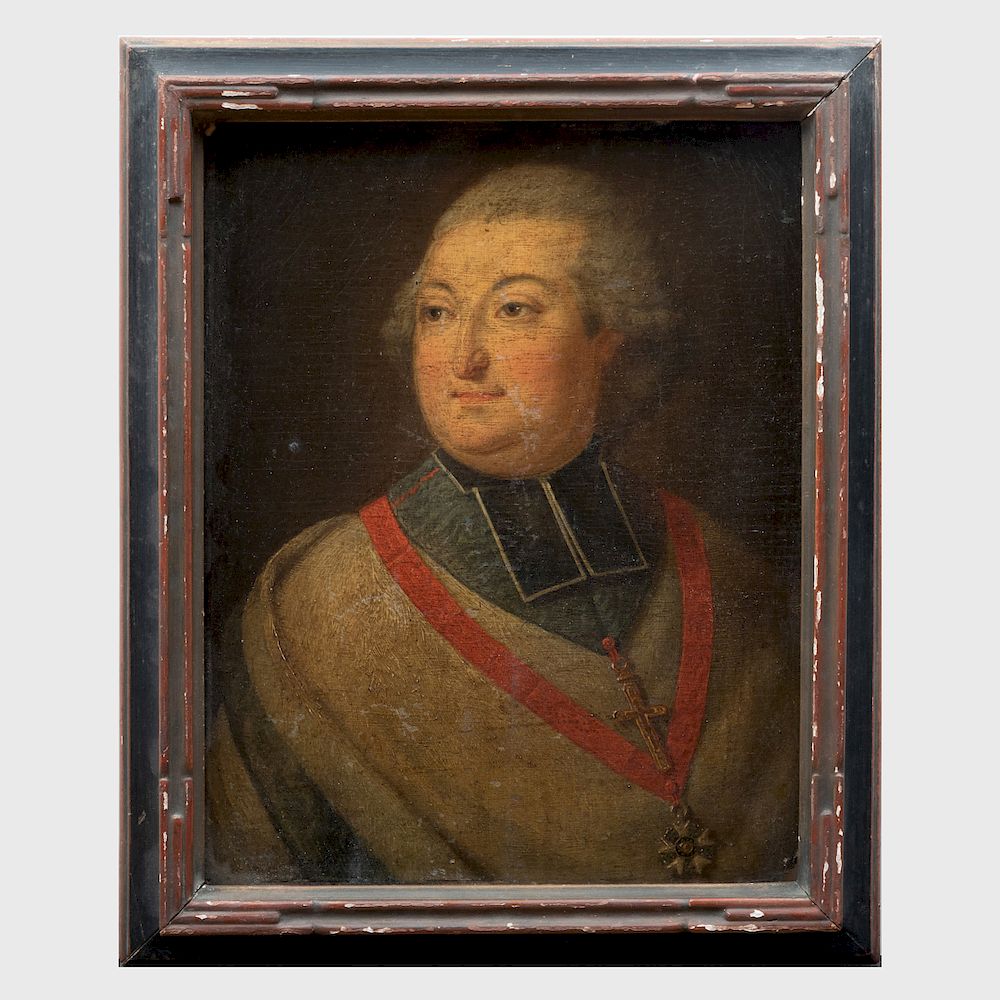 Appraisal: French School A Noble Priest wearing a Cross and a