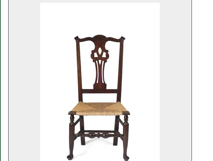 Appraisal: COUNTRY QUEEN ANNE SIDE CHAIR WITH SHAPED CREST PIERCED SPLAT