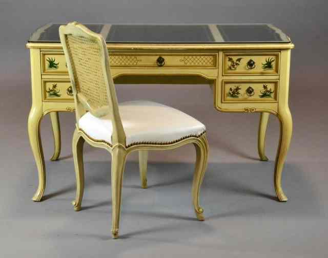 Appraisal: Fine Sligh French Country Desk Matching ChairTo include a beautiful