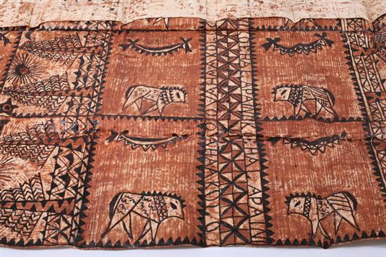 Appraisal: LUBA HANDMADE FABRIC Congo Comprised of overlapping banana fronds decorated