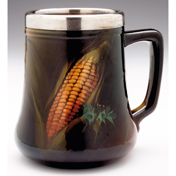 Appraisal: Rookwood handled vessel Standard glaze with a corn cob applied