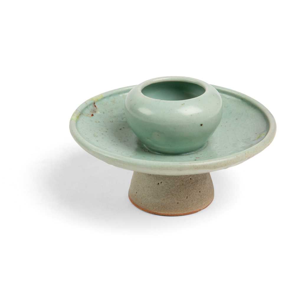 Appraisal: KOREAN CELADON CUP STAND GORYEO DYNASTY TH CENTURY the dish-like