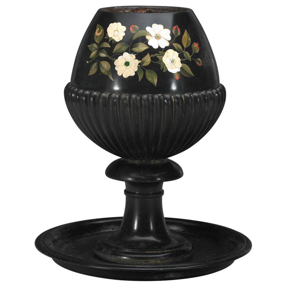 Appraisal: Derbyshire Pietra Dura and Noir de Namur Goblet form Urn