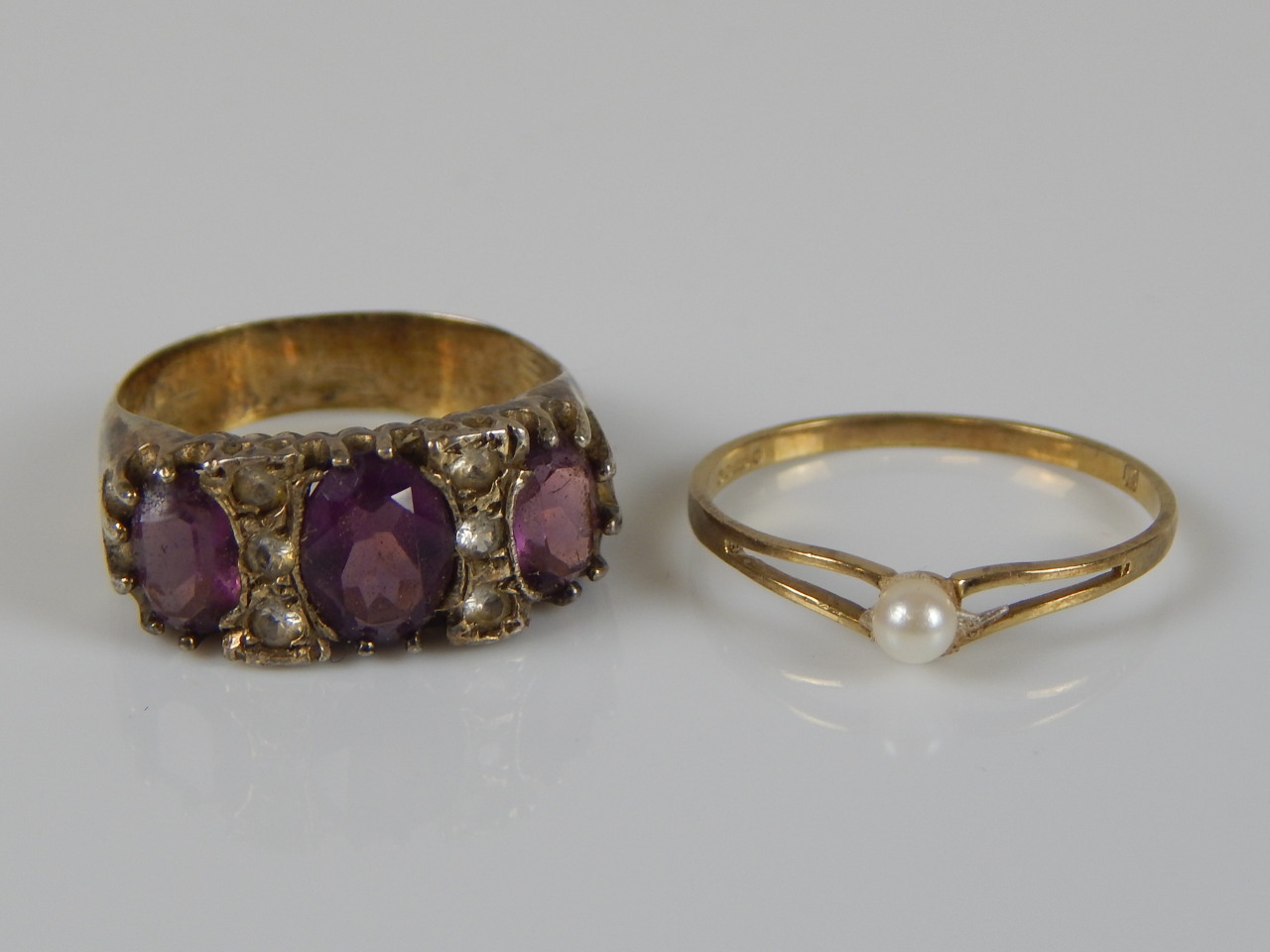 Appraisal: Two dress rings one stone set gypsy ring marked ct