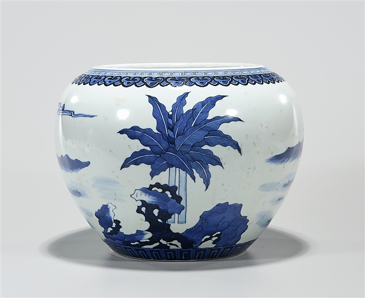 Appraisal: Chinese blue and white porcelain water pot with landscape design