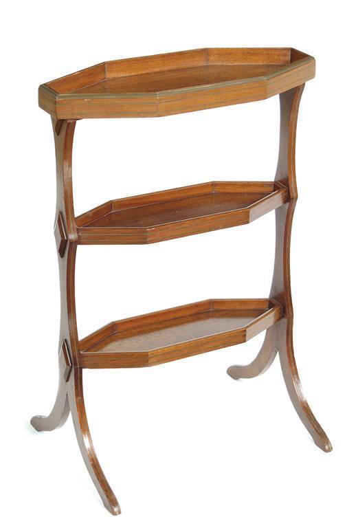 Appraisal: A French mahogany and brass mounted tricoteuse